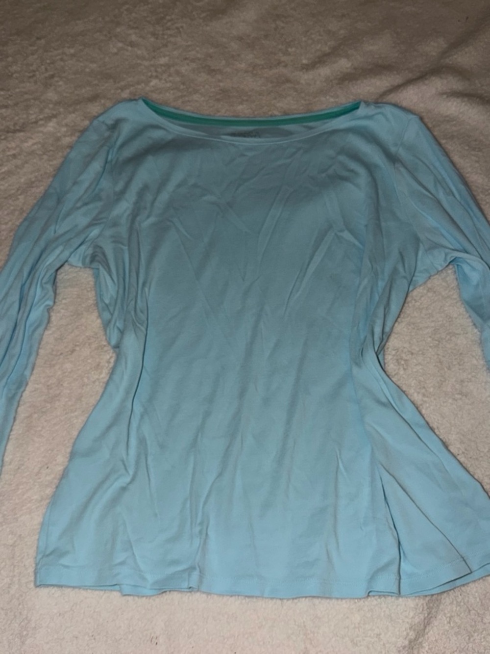 Talbots Pale Blue Long Sleeve Boatneck Top